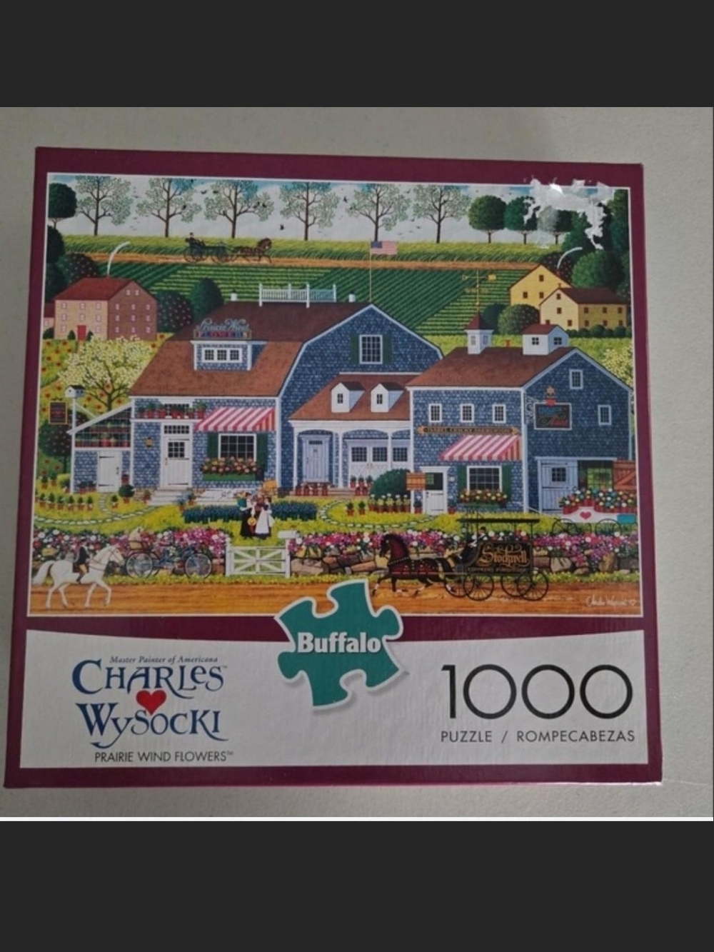 Charles Wysocki 1000-Piece Puzzle — Blue & Multicolor Prairie Scene